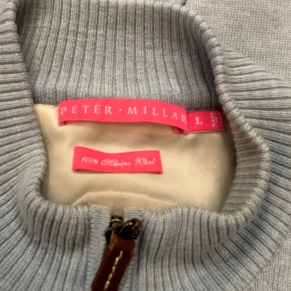 Peter Millar Marina Wool Women's Blue Quarterzip Soft Pullover Size Large - Picture 9 of 9